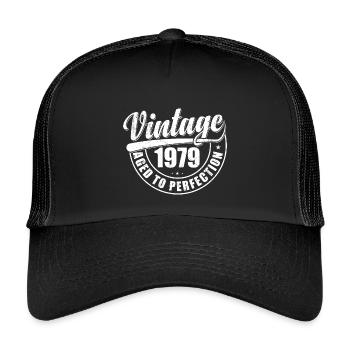 Birthday present 1979 vintage 1979 retro 1979 - Kids’ Trucker Cap - black/black - Front