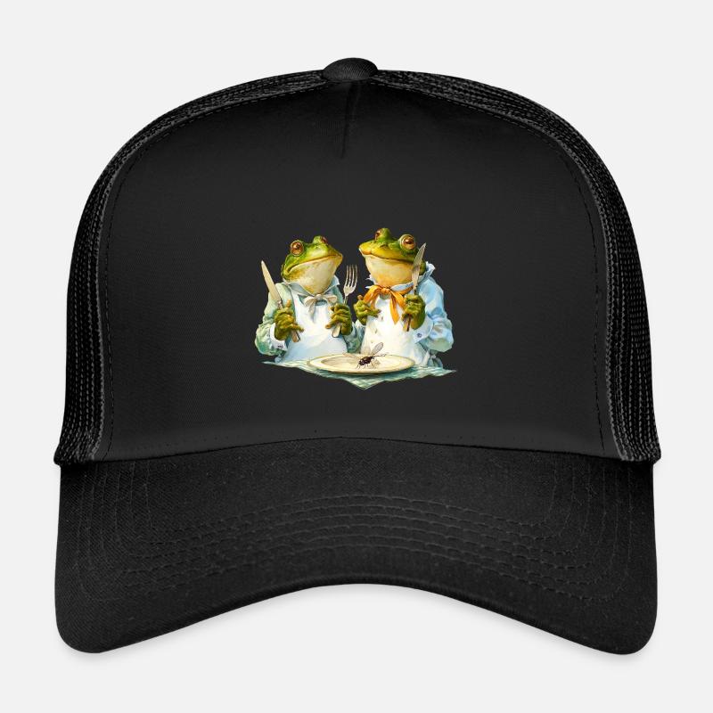 Froschköche am Tisch - Kinder Trucker-Cap - Schwarz/Schwarz