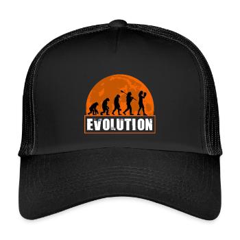 Evolution of Boxing Girl Fighter Boxer Girl Sports - Kids’ Trucker Cap - black/black - Front