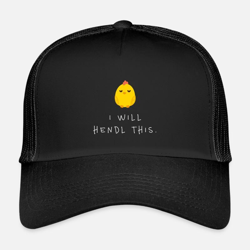I Will Hendl This Süßes Küken minimalistisch - Kinder Trucker-Cap - Schwarz/Schwarz