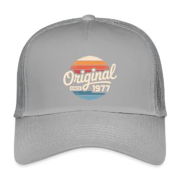 Jahrgang 1977 Vintage Geburtstag Geschenk 1977  - Kinder Trucker-Cap - Hellgrau - Vorne
