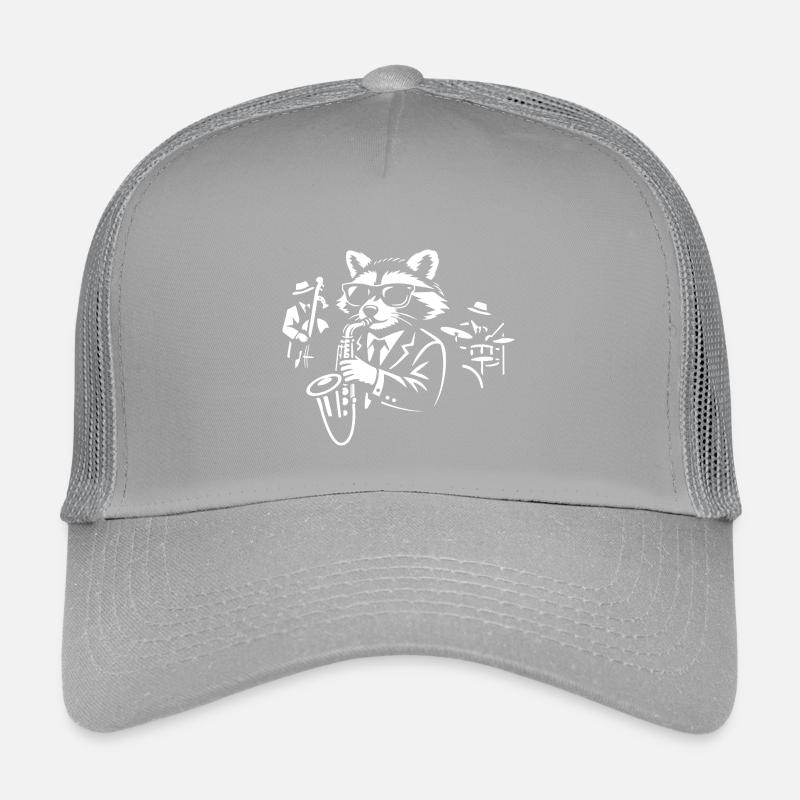 Waschbär-Saxophon-Jazz im Anzug Kinder Trucker-Cap
