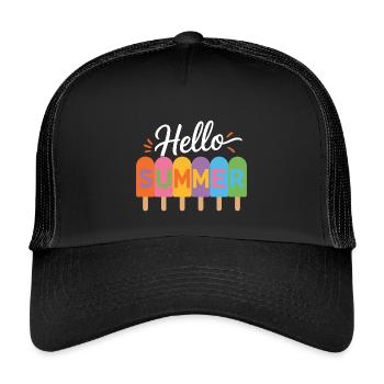 Hallo Sommer - Kinder Trucker-Cap - Schwarz/Schwarz - Vorne