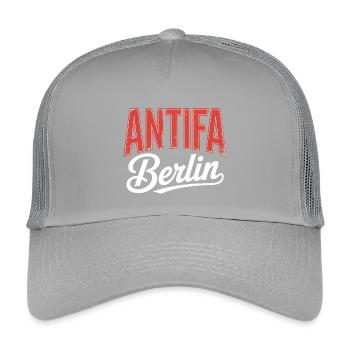Antifa Berlin - T-shirt antifasciste - Casquette trucker enfant - gris clair - Devant
