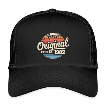 Born in april 1982 - 44th birthday april 1982 - Kids’ Trucker Cap - black/black - Front