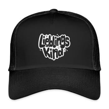 Lieblingskind Bubblige Schrift - Kinder Trucker-Cap - Schwarz/Schwarz - Vorne