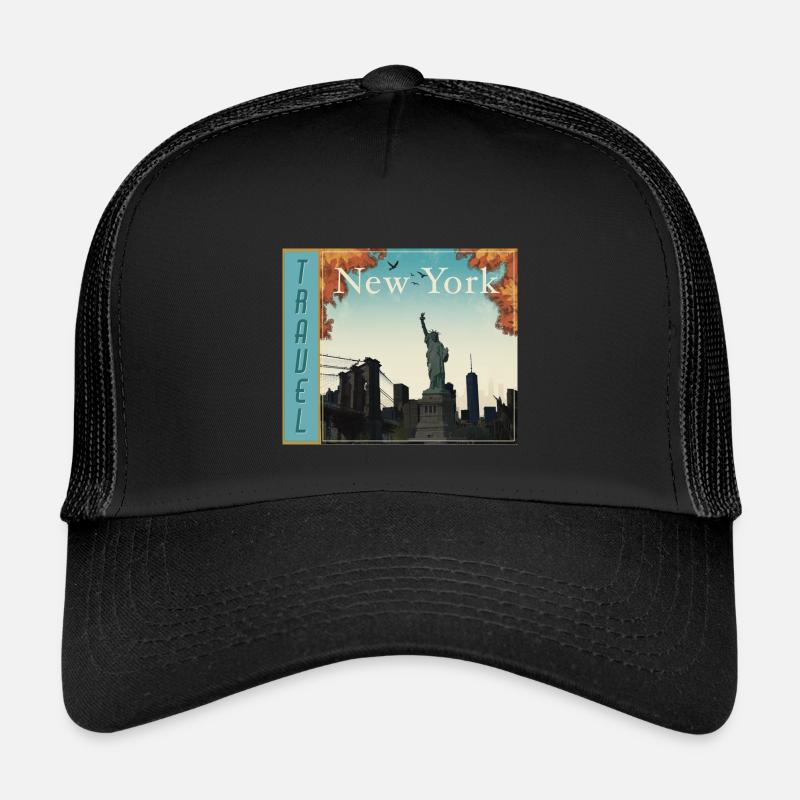 Affiche rétro de voyage à New York Casquette trucker enfant