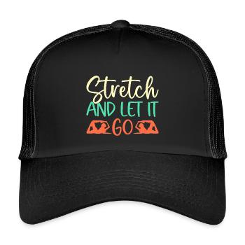 Yoga Stretch & Let It Go Funny Yoga - Kinder Trucker-Cap - Schwarz/Schwarz - Vorne