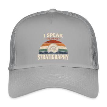 Ich spreche Stratigraphie | Geologie Fossilien - Kinder Trucker-Cap - Hellgrau - Vorne