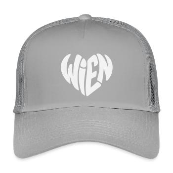 Vienna Typo Heart - Kids’ Trucker Cap - light grey - Front