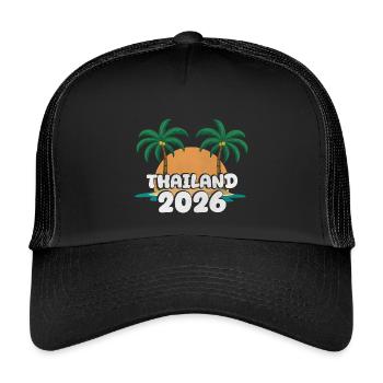 Thaïlande 2026 - Casquette trucker enfant - noir/noir - Devant