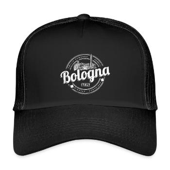 Bologna Emilia-Romagna mit Pasta Italien Souvenir - Kinder Trucker-Cap - Schwarz/Schwarz - Vorne