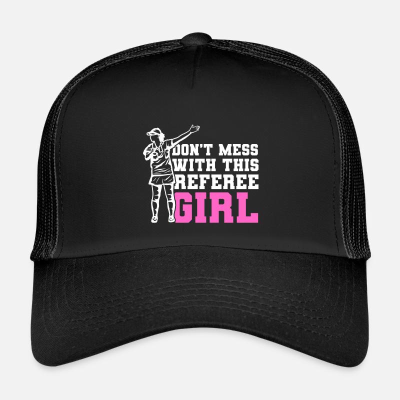 Fußball Schiedsrichterin - Kinder Trucker-Cap - Schwarz/Schwarz