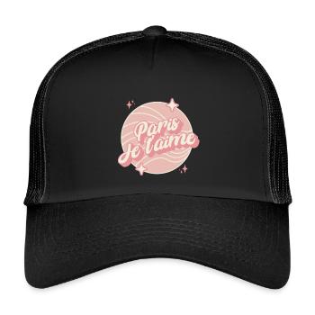 Paris je t'aime - Casquette trucker enfant - noir/noir - Devant