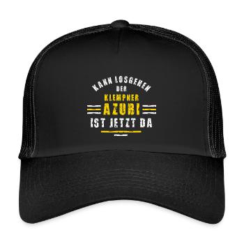 Klempner Azubi Ausbildung Lehre Klempnerlehre - Kinder Trucker-Cap - Schwarz/Schwarz - Vorne