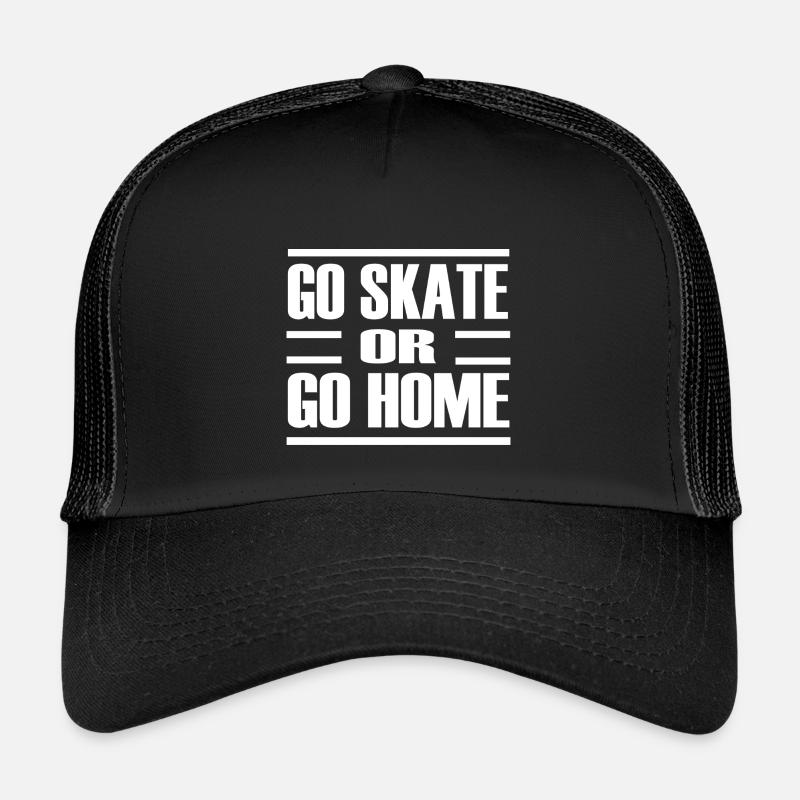 Go skate or go home - Kinder Trucker-Cap - Schwarz/Schwarz