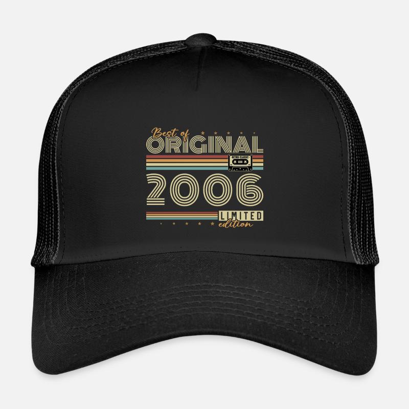 2006 Vintage Retro Geburtstagsgeschenk - Kinder Trucker-Cap - Schwarz/Schwarz