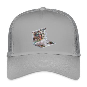 Transparente CAD-Schaltkreiskunst beim Laptop - Kinder Trucker-Cap - Hellgrau - Vorne