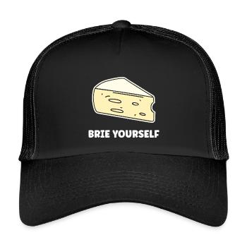 Humour fromage brie - Casquette trucker enfant - noir/noir - Devant