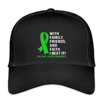 Bile duct cancer - Kids’ Trucker Cap - black/black - Front