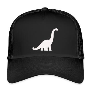 Langhals Dino Silhouette - Kinder Trucker-Cap - Schwarz/Schwarz - Vorne