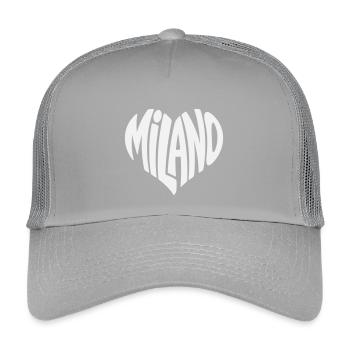 Milan Milano Heart Typography - Kids’ Trucker Cap - light grey - Front