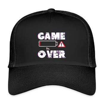 Gaming Gamer Videospiele Controller Zocken Zocker - Kinder Trucker-Cap - Schwarz/Schwarz - Vorne