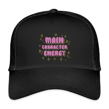 Hauptcharakter-Energie-Tee - Kinder Trucker-Cap - Schwarz/Schwarz - Vorne