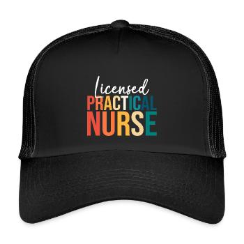 Krankenpfleger Krankenpflegerin Krankenschwester - Kinder Trucker-Cap - Schwarz/Schwarz - Vorne