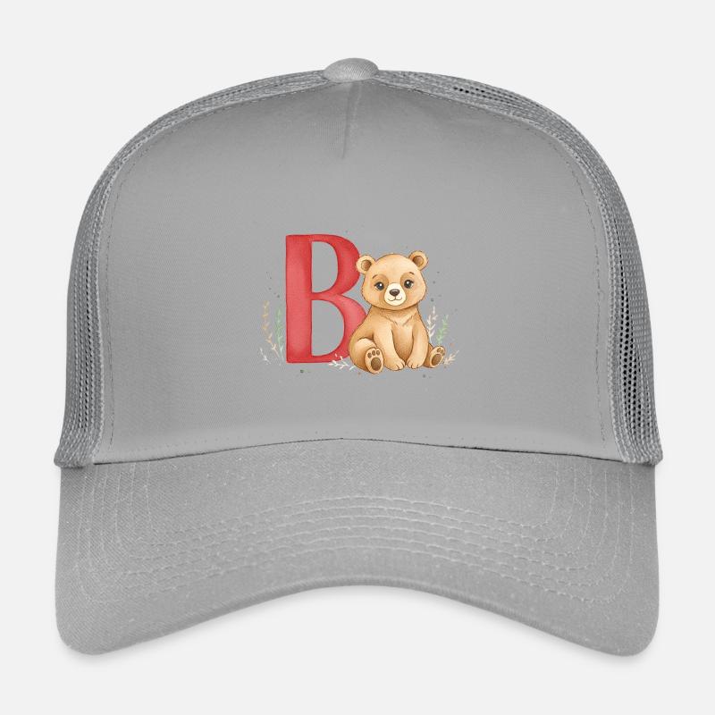 Bär und Buchstabe B Kindermotiv Kinder Trucker-Cap