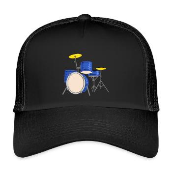 schlagzeug drummer musiker - Kinder Trucker-Cap - Schwarz/Schwarz - Vorne