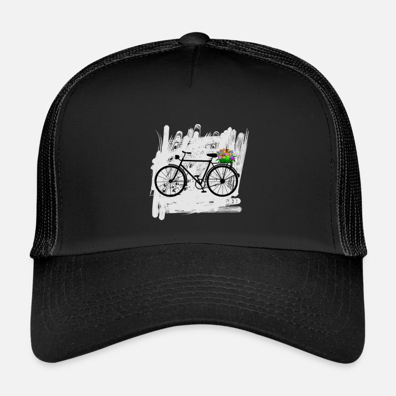 fahrrad blumen radfahrer - Kinder Trucker-Cap - Schwarz/Schwarz