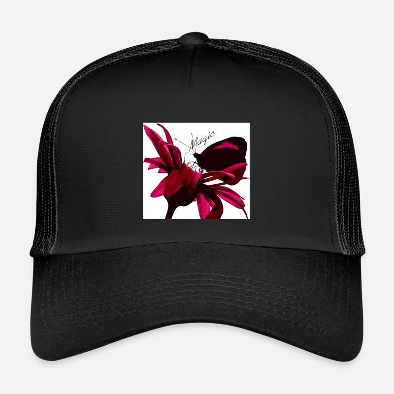 Magic butterfly red - Kids’ Trucker Cap - black/black