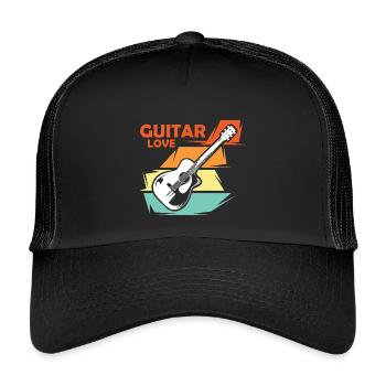 guitare amour musique illustration vintage rétro - Casquette trucker enfant - noir/noir - Devant