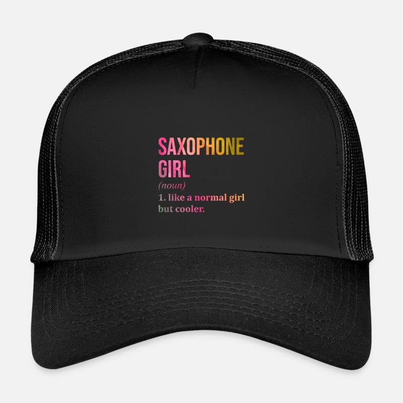 Saxophon - Kinder Trucker-Cap - Schwarz/Schwarz