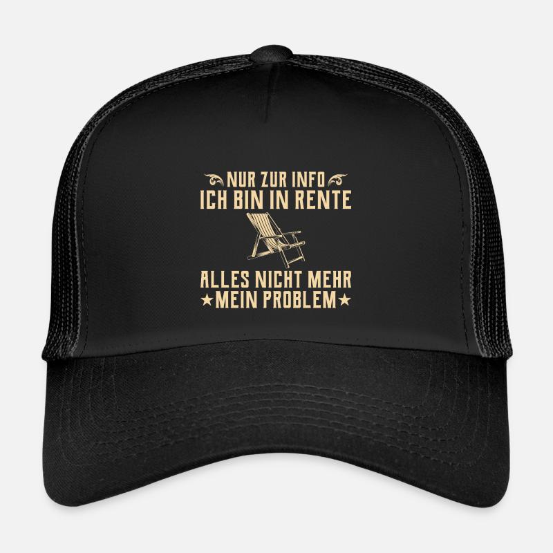 Rente - Alles nicht mehr mein Problem - Ruhestand - Kinder Trucker-Cap - Schwarz/Schwarz