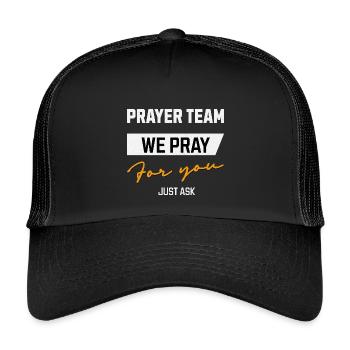 Prayer Team Wir Beten Für Dich - Kinder Trucker-Cap - Schwarz/Schwarz - Vorne