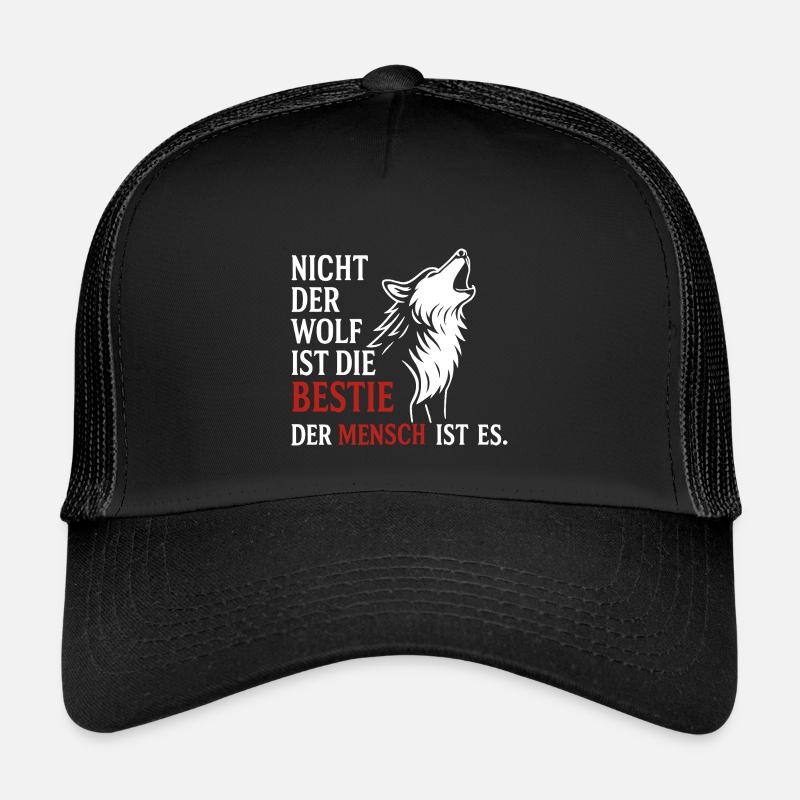 CoolesWolfs design with saying - Kids’ Trucker Cap - black/black