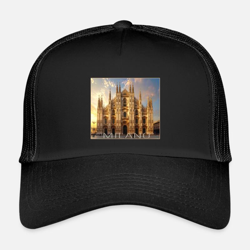 Mailand, Milano, Dom - Kinder Trucker-Cap - Schwarz/Schwarz