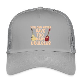 You Can Never Have Too Many Ukuleles Music Art - Kinder Trucker-Cap - Hellgrau - Vorne