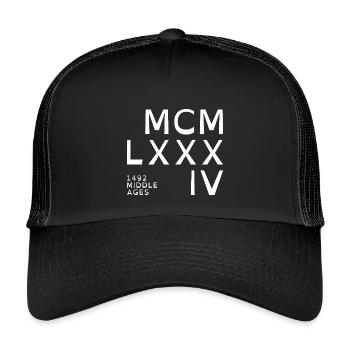 1984_COMPANY_white - Kids’ Trucker Cap - black/black - Front