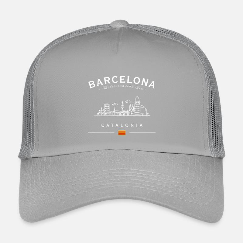 Silhouette de la Catalogne de la Skyline de Barcelone Casquette trucker enfant