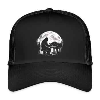 Bigfoot, pianiste - Casquette trucker enfant - noir/noir - Devant