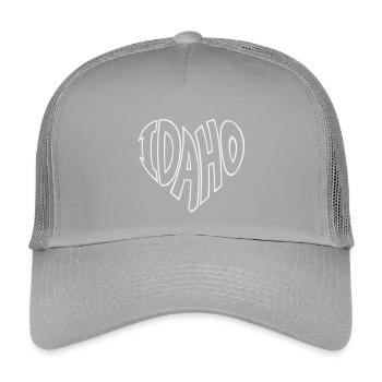 Idaho Herz Schriftzug - Kinder Trucker-Cap - Hellgrau - Vorne