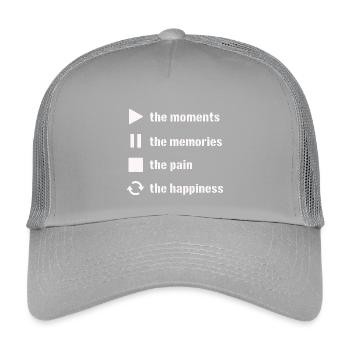 Pleine conscience, moments, souvenirs, bonheur - Casquette trucker enfant - gris clair - Devant