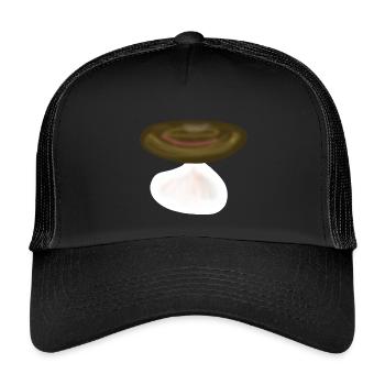 Pilz Pilze Natur - Kinder Trucker-Cap - Schwarz/Schwarz - Vorne