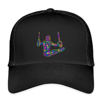 Gymnastics Gymnastics Ring gymnastics colorful Boys Gymnastics - Kids’ Trucker Cap - black/black - Front