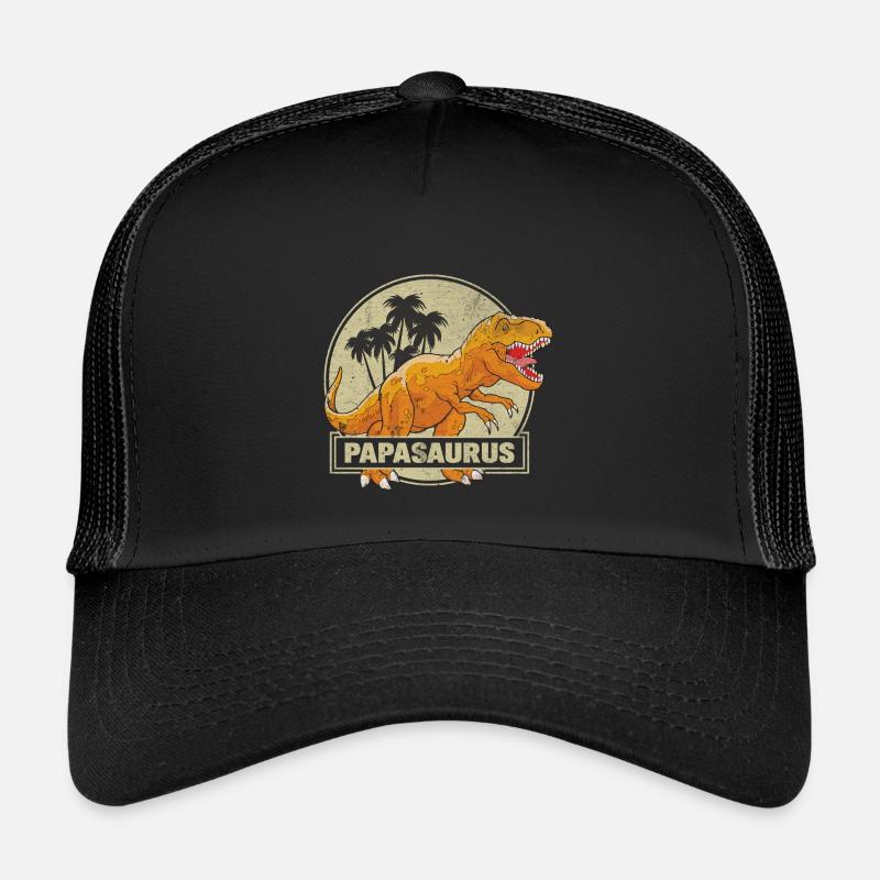 Papasaurus - Kinder Trucker-Cap - Schwarz/Schwarz