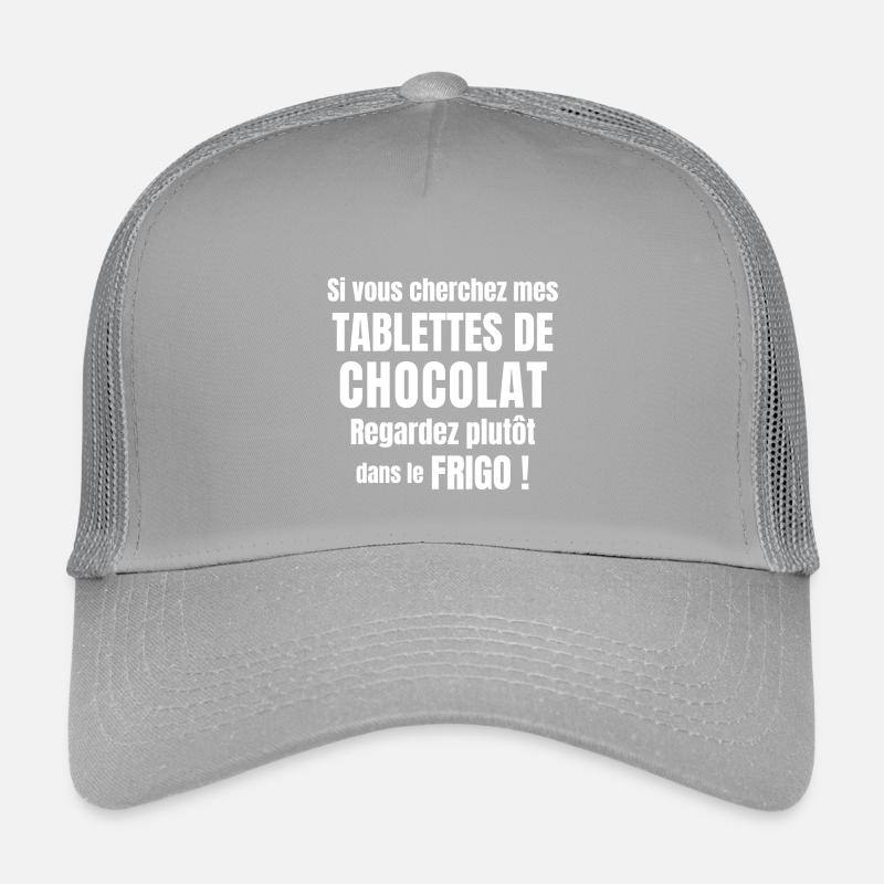 chocolat, j'aime le chocolat, tablette de chocolat Casquette trucker enfant