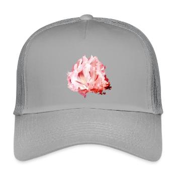 leuchtendes rosafarbenes Rosenquarz Kristall Motiv - Kinder Trucker-Cap - Hellgrau - Vorne